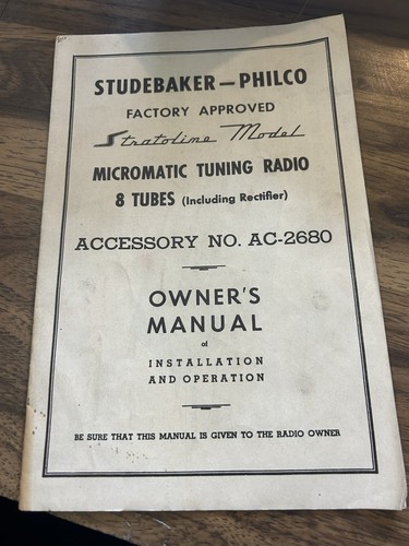 1950s studebaker philco radio - philco,